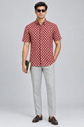 Hand Block Printed Short Sleeve Shirt K-13