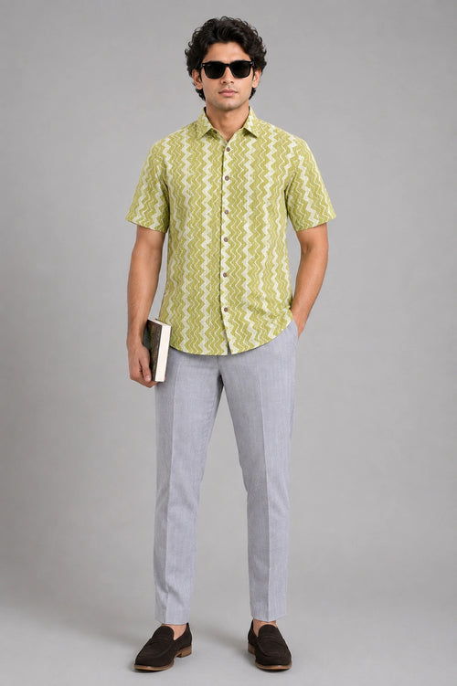 Hand Block Printed Half Sleeve Shirt K-11