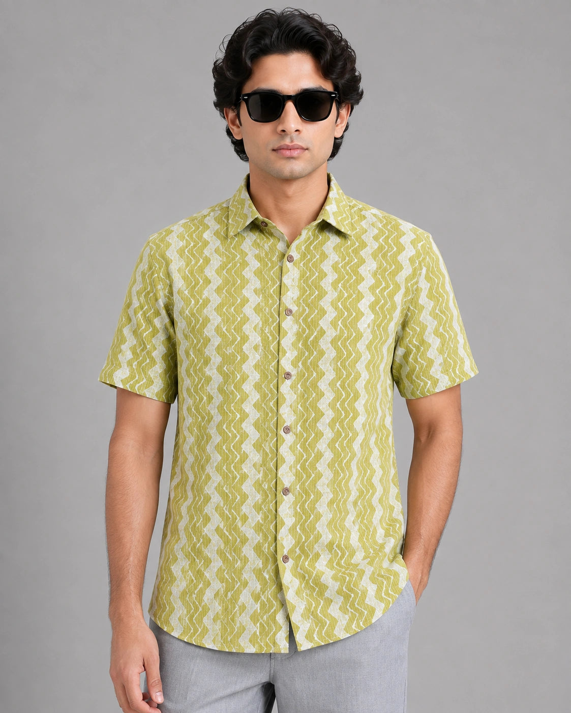 Hand Block Printed Half Sleeve Shirt K-11