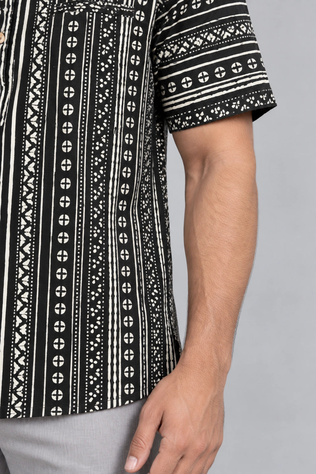 Hand Block Printed Half Sleeve Short Kurta K-09
