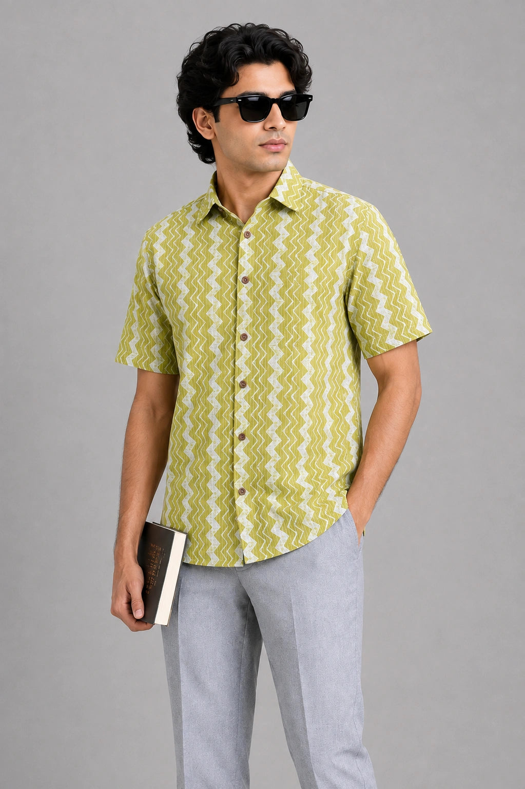 Hand Block Printed Half Sleeve Shirt K-11