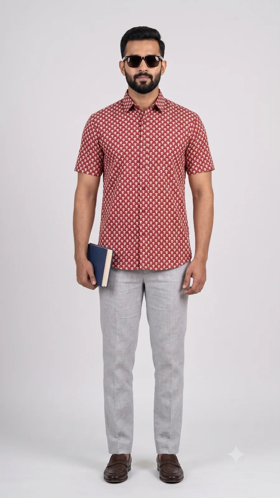 Hand Block Printed Full Sleeve Short Kurta K-04