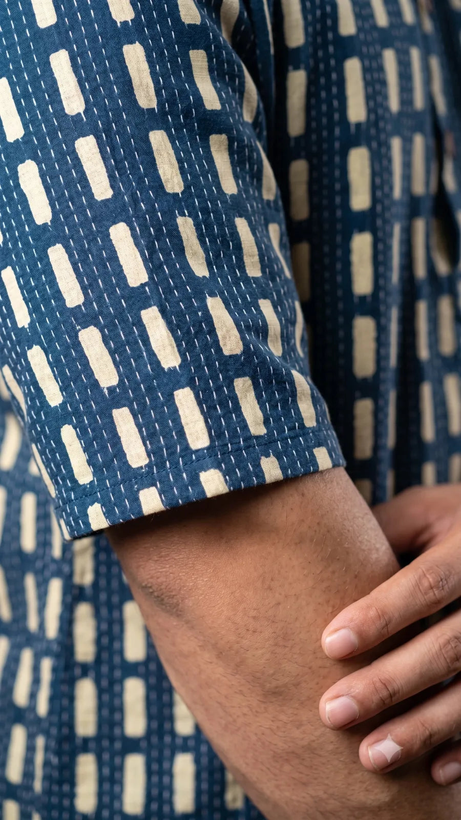 Hand Block Printed Half Sleeve Short Kurta K-07